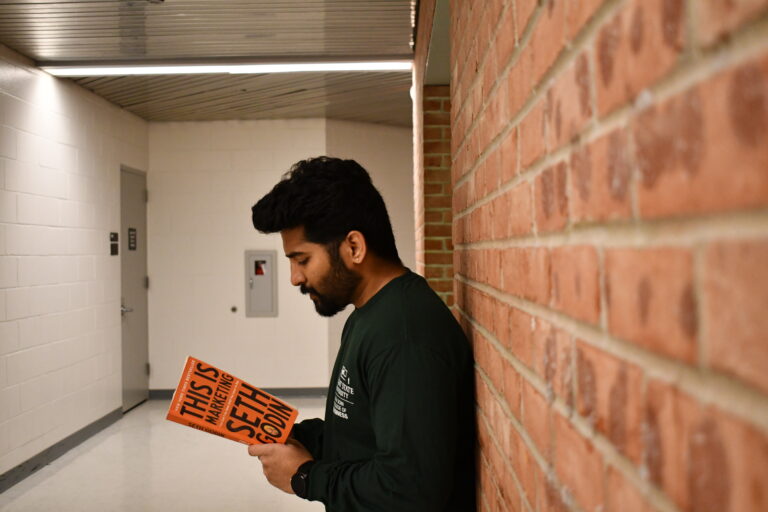 person reading a book
